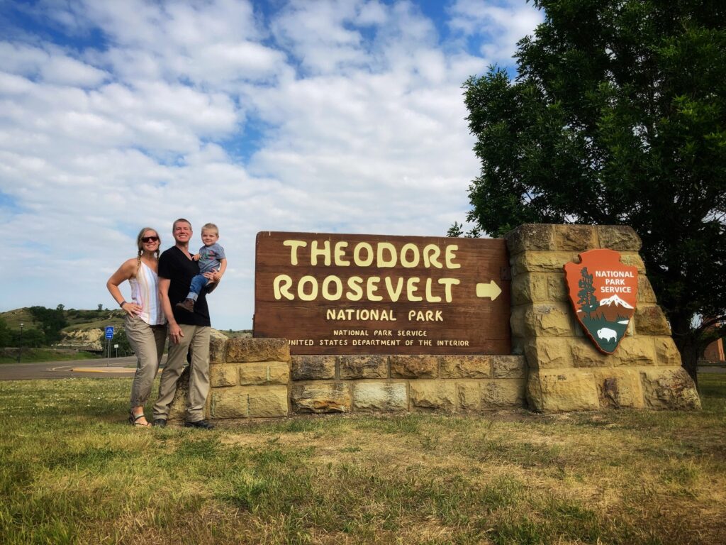 Family at the entrance to the TRNP