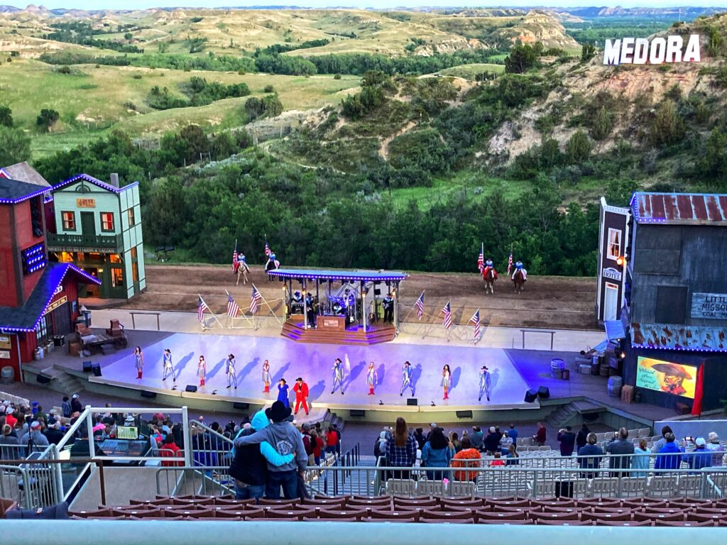 Musical performers on an outoor stage